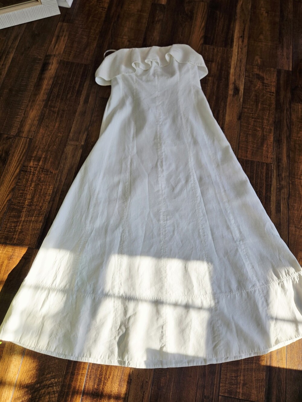 White House Black Market Linen-Blend Strapless Maxi Dress ( Regular) - Picture 7 of 10